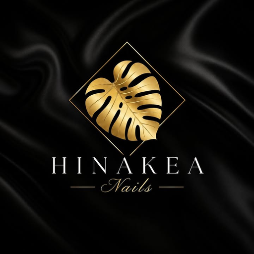 Logo Hinakea Nails, feuille de monstera dorée